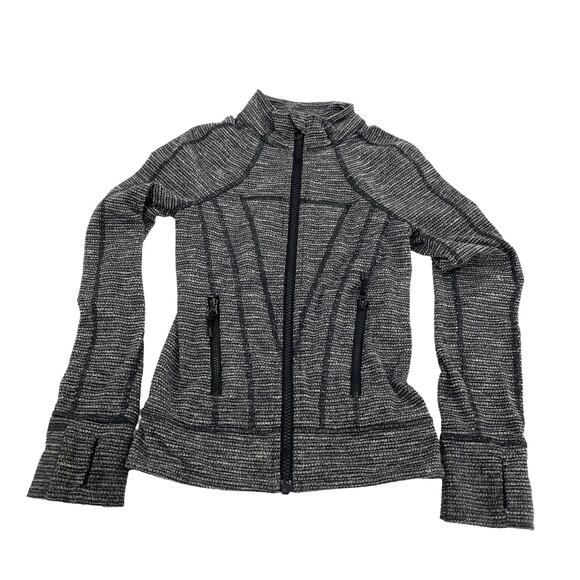 Ivivva Jacket Girls 6 Perfect Your Practice Variegated Knit Black Heathered - Picture 1 of 6